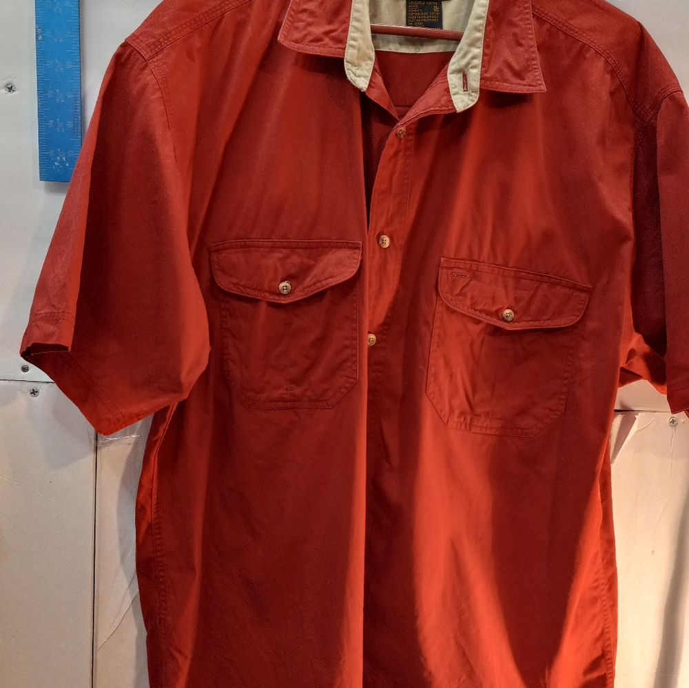 Eddie Bauer Rufton Twill XL Red Outdoor Outfitter Button Down Shirt  Rural Event